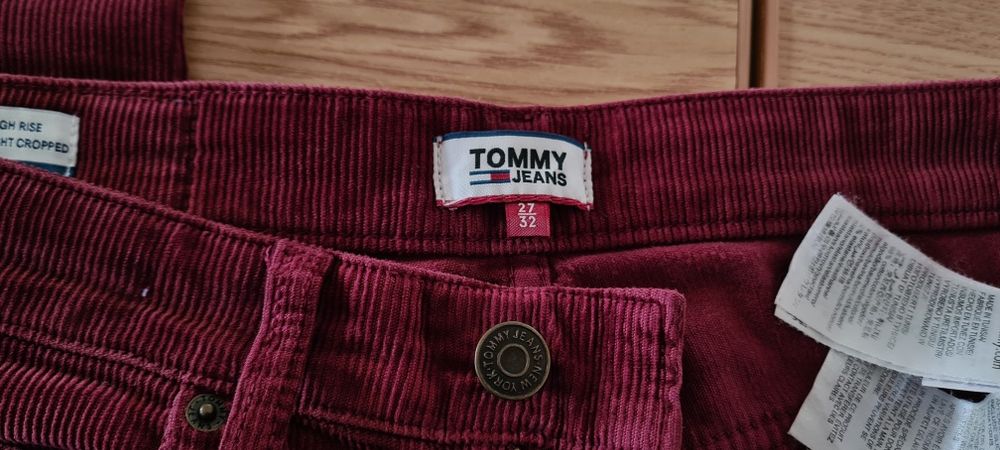 Blugi high wasted straight cropped jeans Tommy jeans