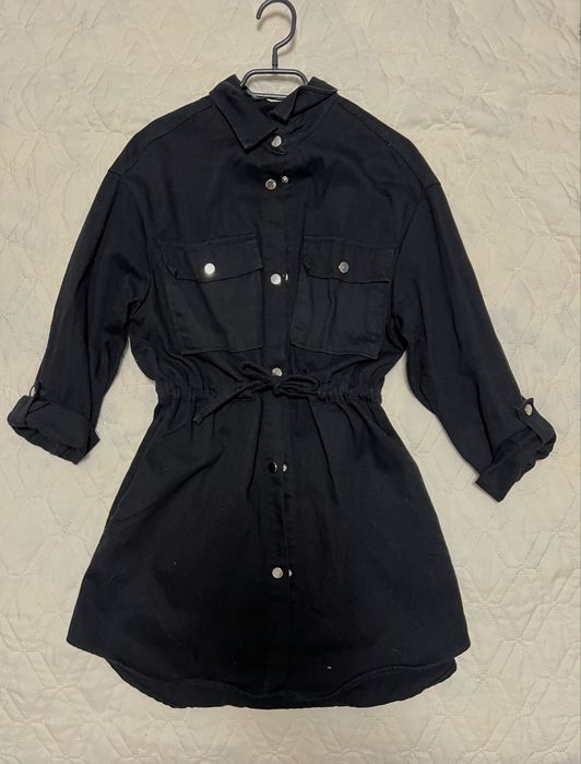 Дамска черна риза-рокля