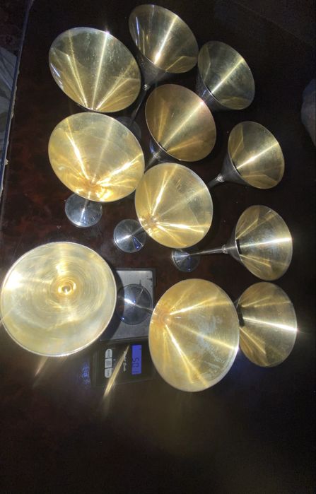 Серебро набор антиквариат ссср 925и 875 проба посуды