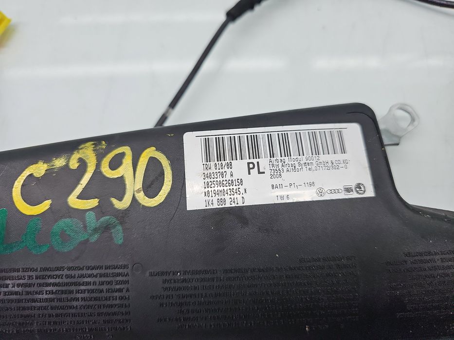 Airbag lateral stanga Seat Leon (1P1) [Fabr 2005-2011] 1K4880241D