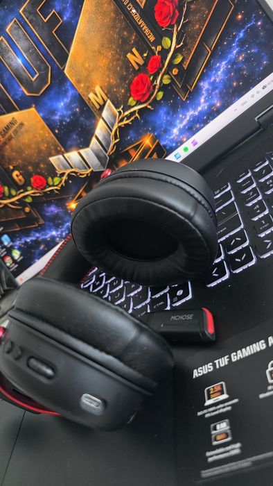 Căști Gaming MCHOSE V9 Pro – Wireless 2.4GHz / Bluetooth 5.3 / USB‑C, 53mm, 7.1, AI Noise Canceling