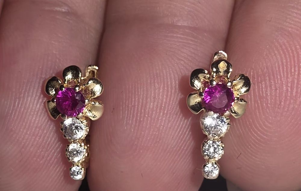 Cercei fetite din aur 14k