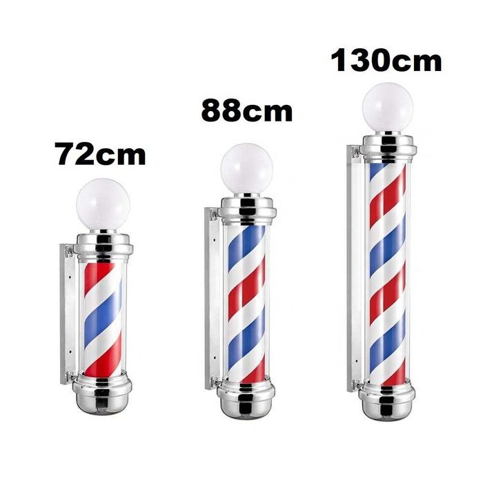 Reclama frizerie, Sigla Barber Shop, Barber Pole, rosu-alb-albastru