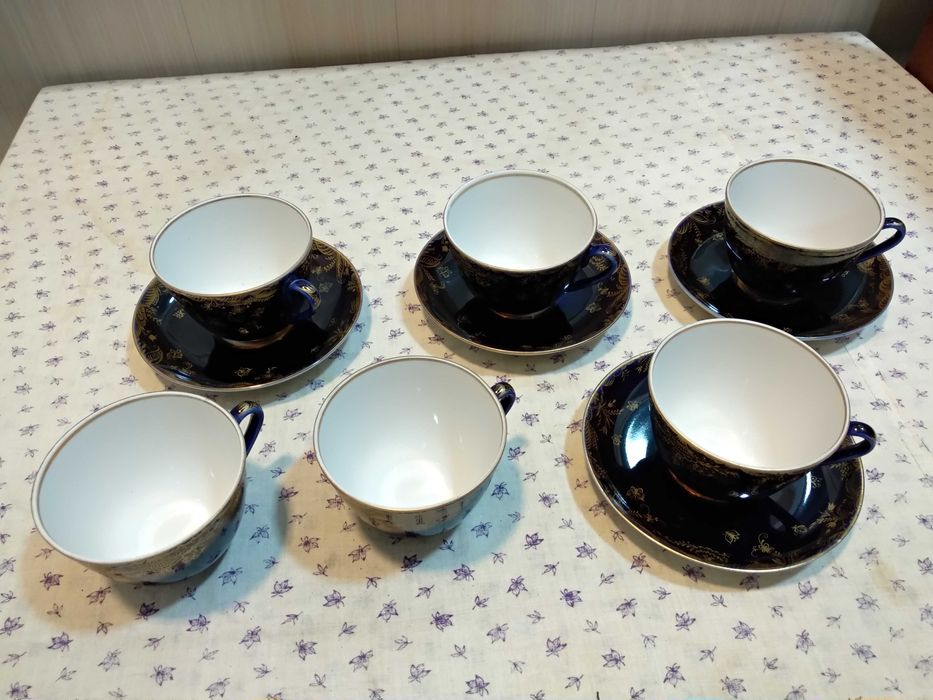 Чашки с блюдцами (ЛФЗ).