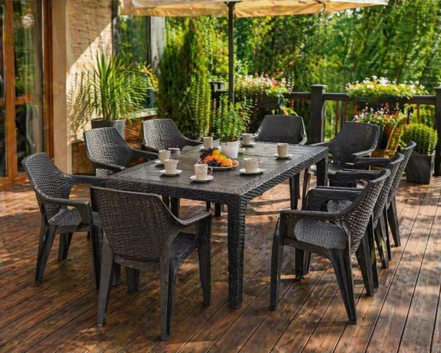 Градински Комплект маса +8 бр столове ПВЦ Ратан Топ  цена