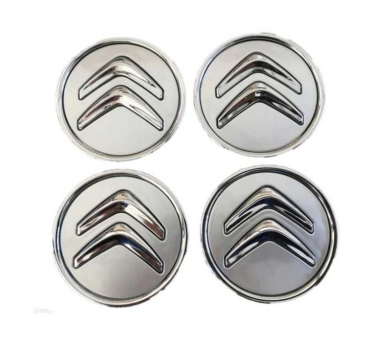 Capace jante aliaj Citroen 60mm Exterior  - Negru - Argintiu - Gri
