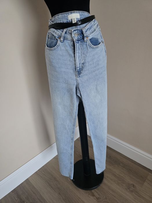 Denim  h&m marime 36 blugi femei drepti cu talie inalta