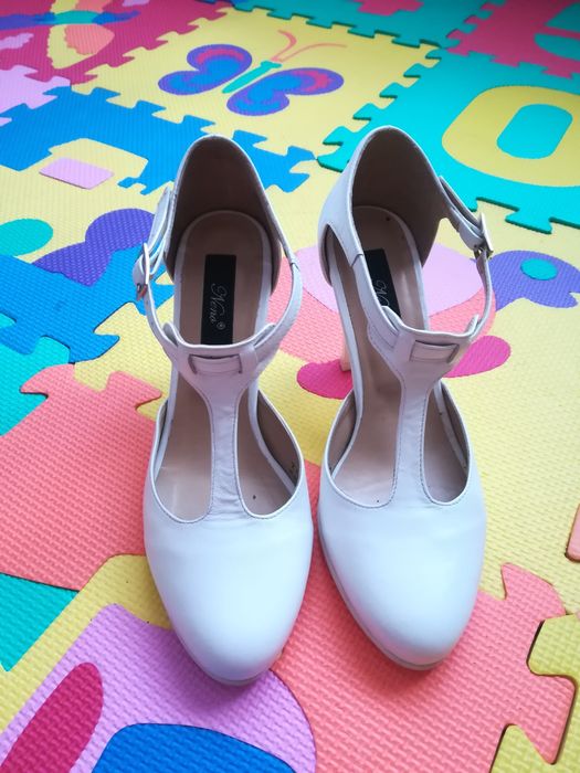 Pantofi piele ivory