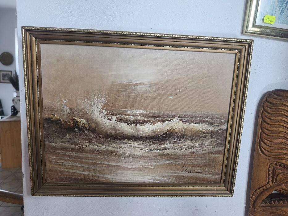 Tablou pictat pe placaj cu semnătură