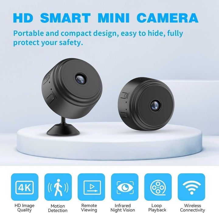Camera spion WiFi mini Full HD detectie miscare magnet stocare card