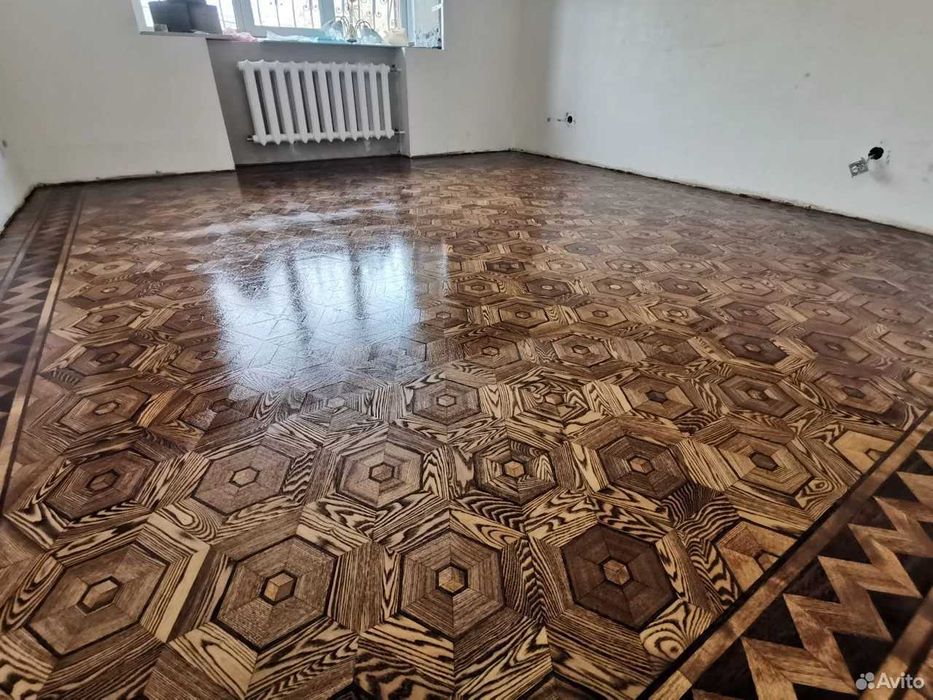 Шлифовка паркета пола в Ташкенте, укладка таркета, ламината | Алик