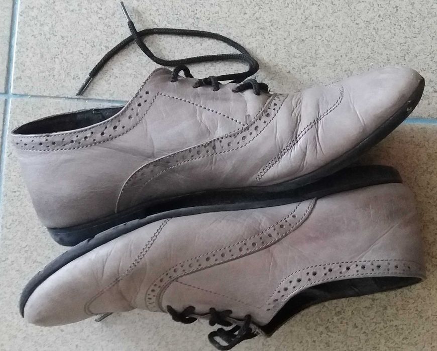 Сиви дамски обувки естествена кожа