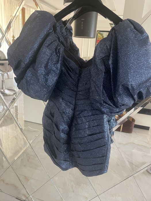 Уникална елегантна дамска рокля с брокат S по поръчка