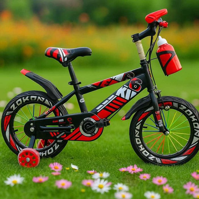 Детски велосипед с кош в предната част.