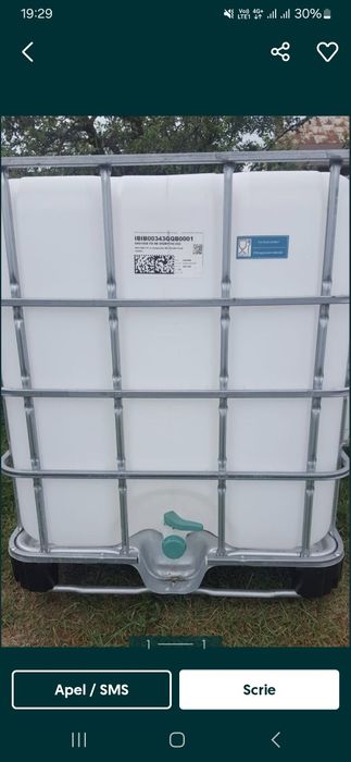 Bazin 1000.litri cu grilaj metalic.