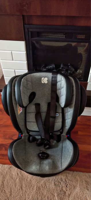 Scaun auto copii KikkaBoo ISOFIX, gri-negru