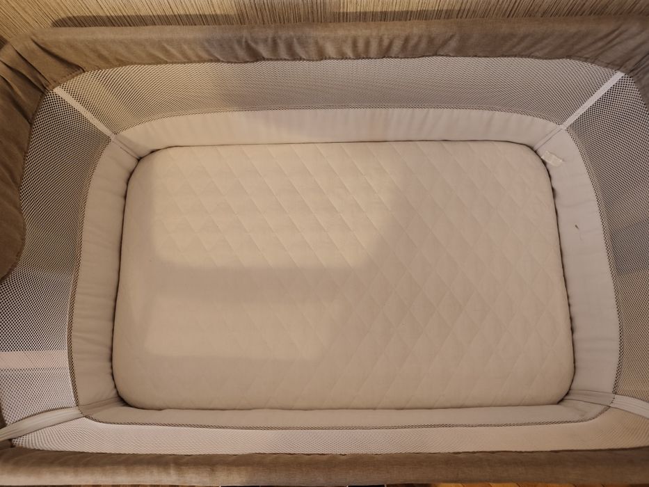 Бебешка кошара с подвижна стена Cangaroo - Always Together, бежова