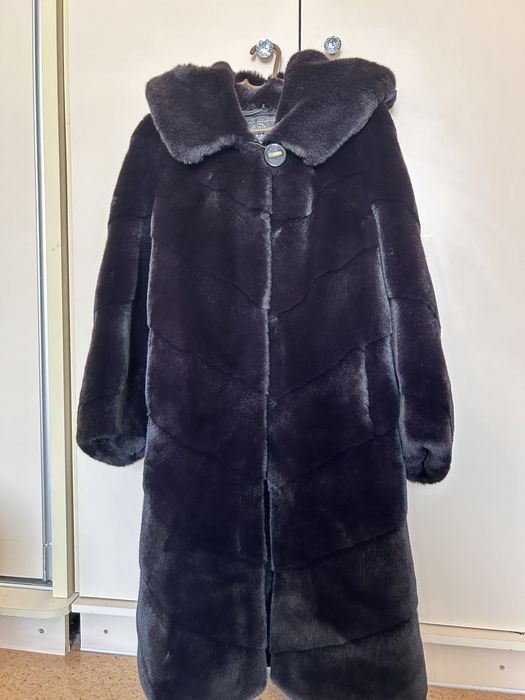 Шуба графит норковая