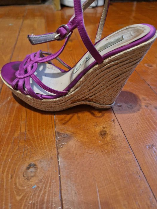 Sandale cu platforma impletita si talpa stil espadril