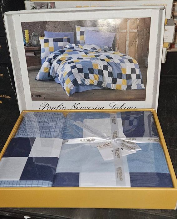 Lenjerie de pat ranforsate 100% din bumbac poplin 4 piese