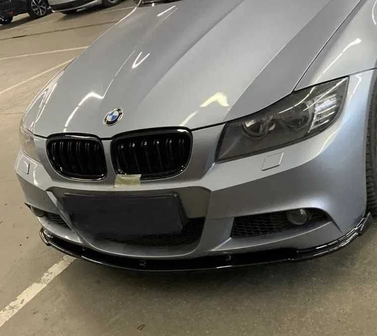 Преден лип спойлер за бмв е90 е91 м тех фейс / bmw e90 e91 m tech lip spoiler facelift / добавка за предна броня / нож