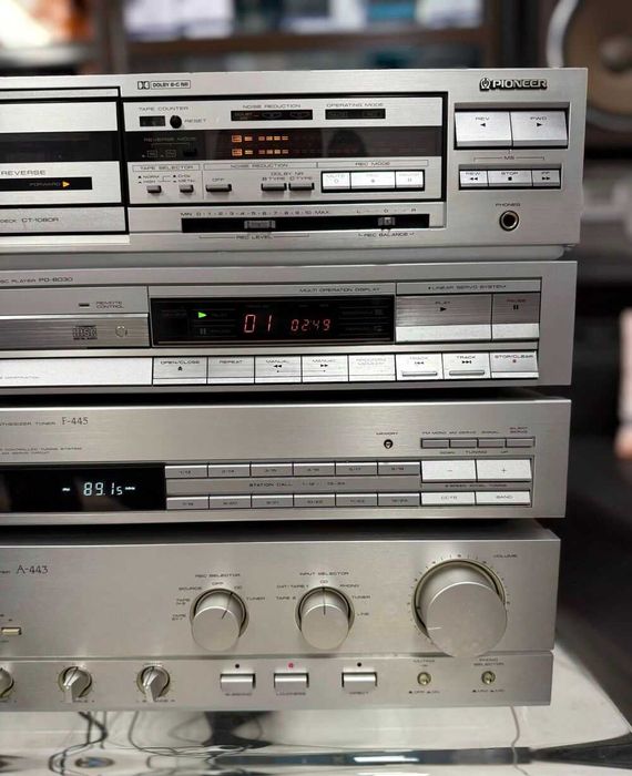 Ретро аудио сет PIONEER - сива серия - усилвател, дек, cd и тунер
