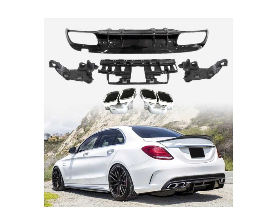 Дифузьор с накиници AMG OPTIK C63 ЗА MERCEDES C-CLASS W205 / S205