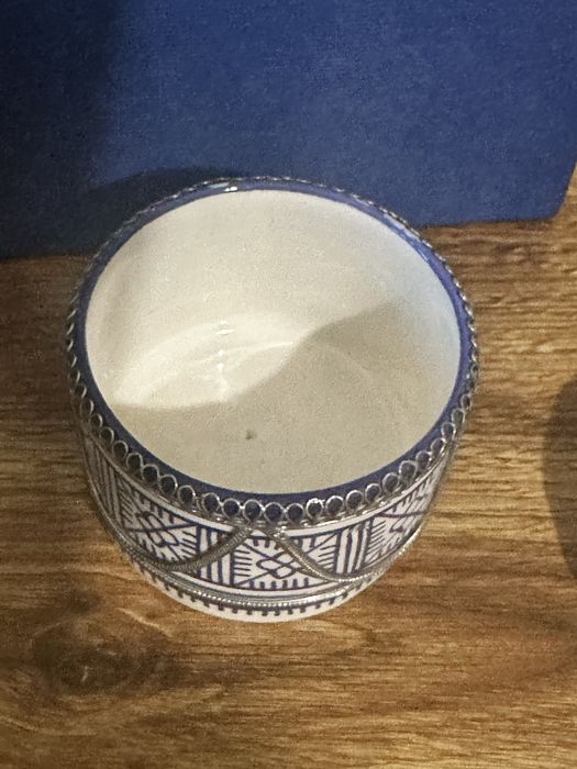 Уникално ръчно изработена кутия за бижута от Мароко от костен порцелан