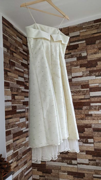 Rochie gala, eleganta, nunta - M + CADOU bolero alb si coronita