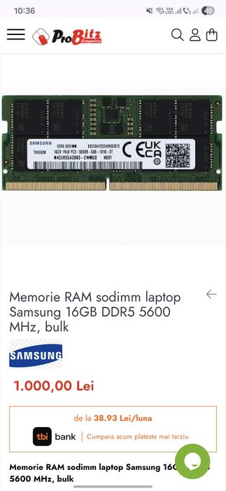 16 GB RAM DDR5 5600 Mhz Samsung Oradea • OLX.ro