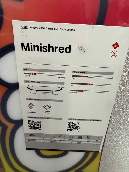 placa noua snowboard rome minishred L110cm