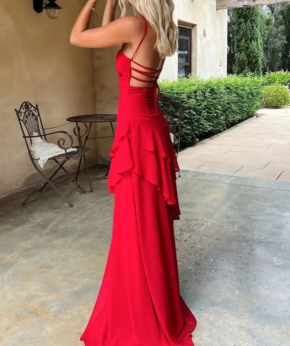 Платье вечернее красное длинное