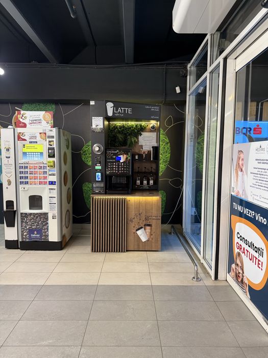 Aparat Cafea Vending Latte cu sisteme de plata Televend Cloud si myPOS Afacere la cheie