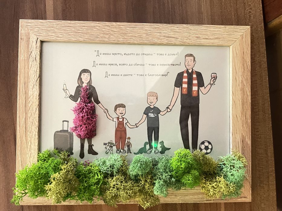 Рамка картина със скандинавски мъх