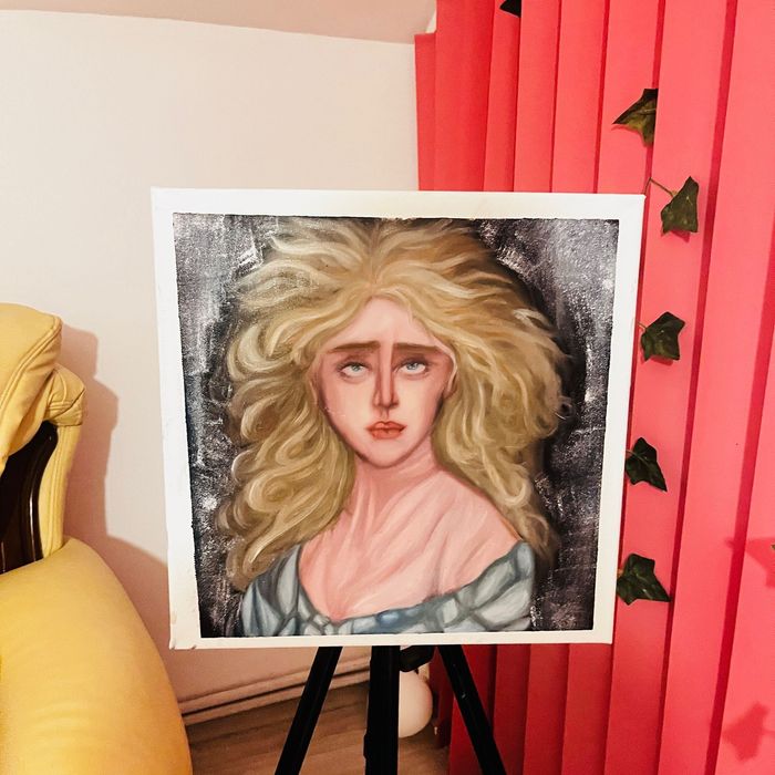 Pictură  pe pânză(40x40)din bumbac”Ecourile singurătății”