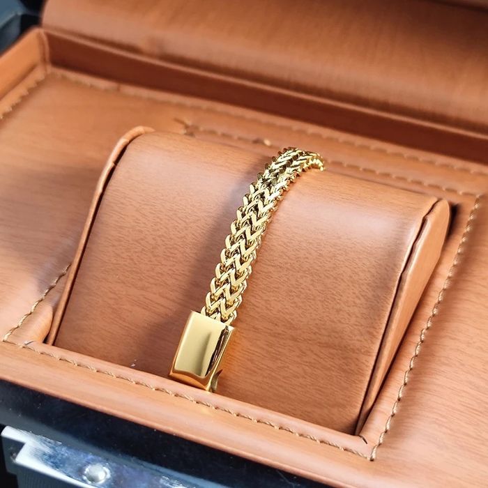 Златна масивна гривна от медицинско злато 23 см Нова