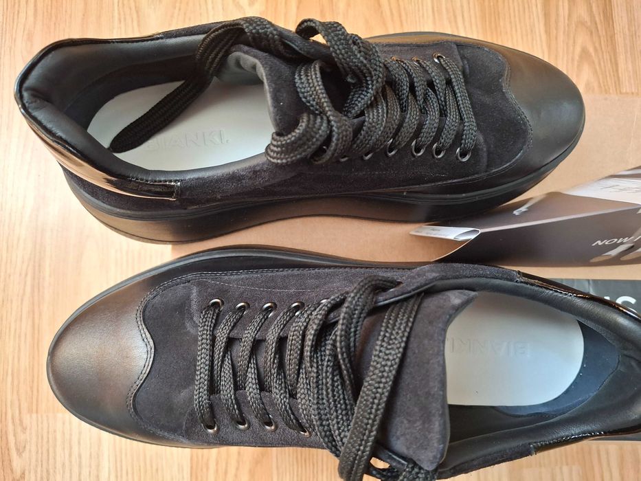 Нови кецеве Bianki от естествена кожа,лак и велур