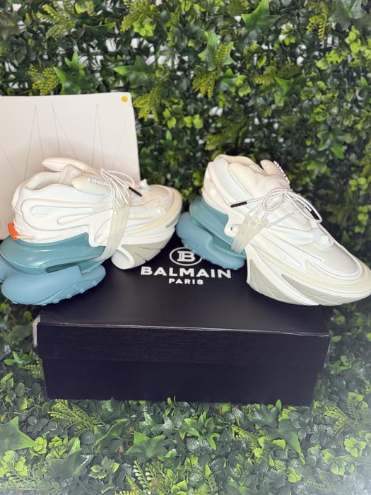 Adidași/Sneakers Balmain Unicorn white and blue