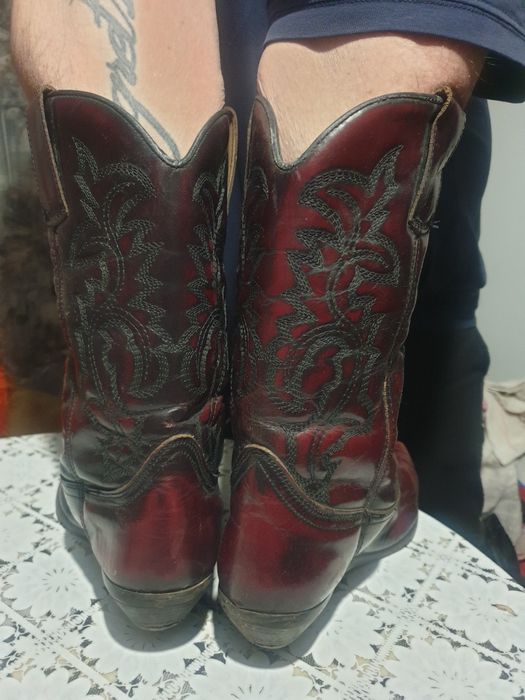 Винтидж каубойски ботуши Y2K Rancho Burgundy Western Rodeo