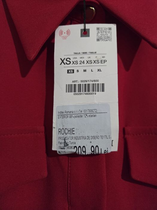 Rochie Zara XS nou cu eticheta
