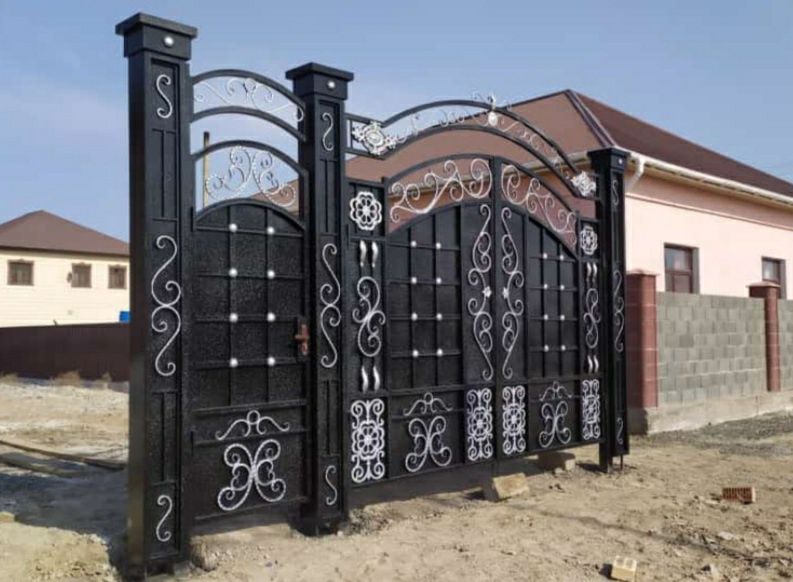 Ворота навес  перила лестница