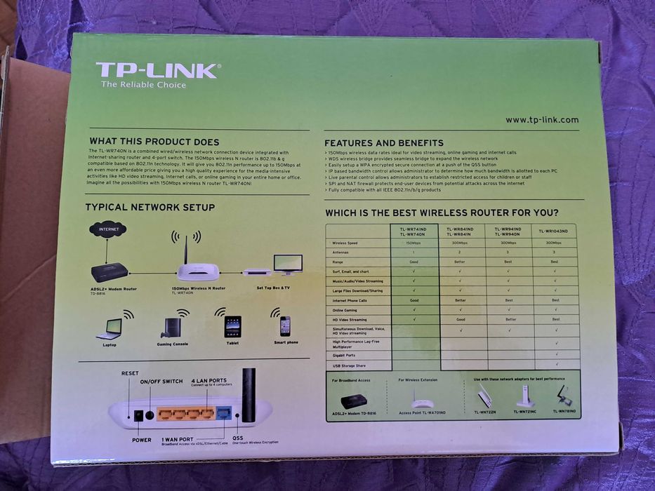Рутер TP-LINK Wireless с адаптор