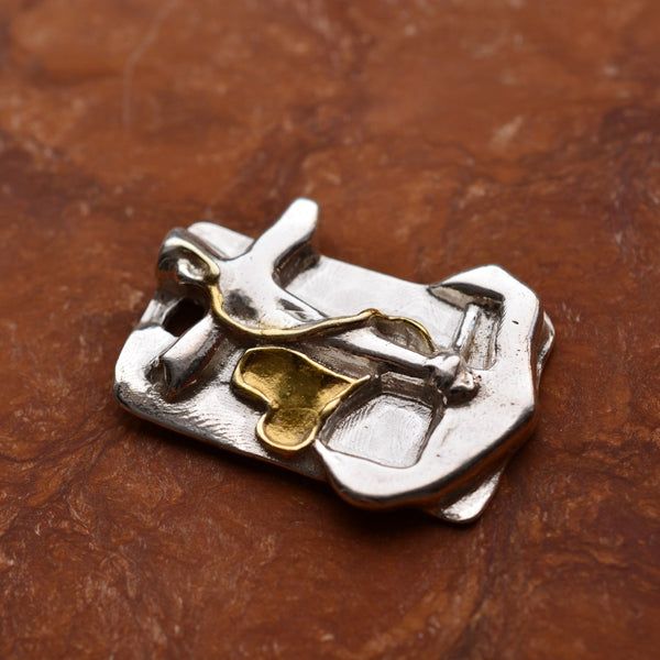 Сребърен медальон 925 „Вяра, Надежда и Любов“ със златни акценти