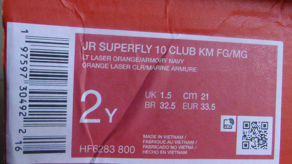 Ghete fotbal crampoane NOI JR Superfly 10 KM marimea 33,5