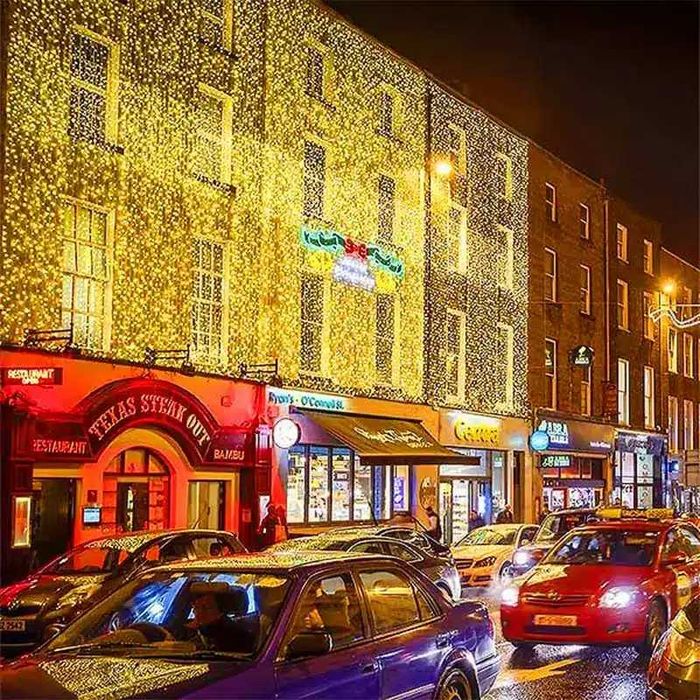 Instalatie 6m inaltime 3x6m tip perdea ploaie flash led mare fir gros