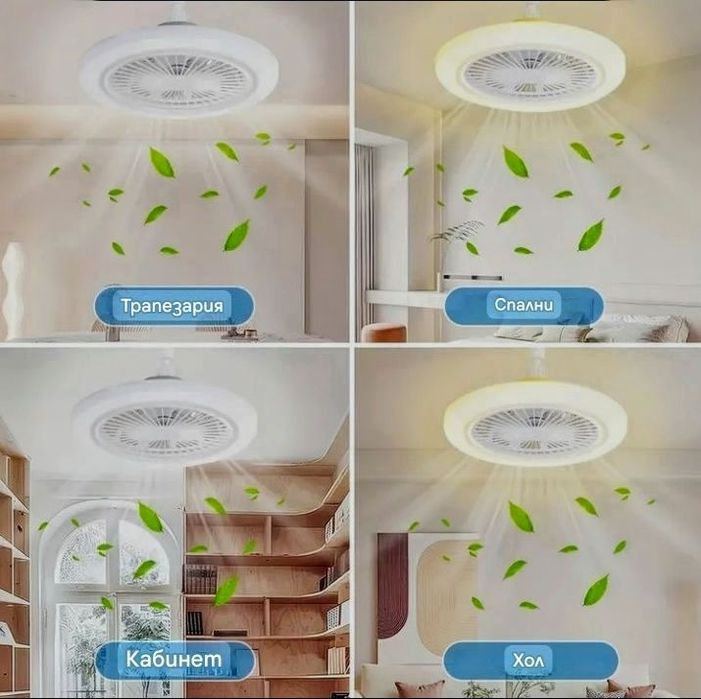 Лед лампа с вентилатор и дистанционно управление