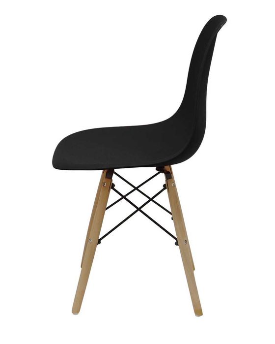 НОВ Комплект столове Dining Kring Kai, Дърво/PP, 2 броя, черен