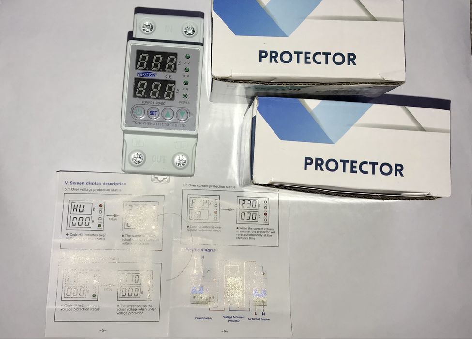 Releu protector  siguranța digitală cu protecție TOMZN