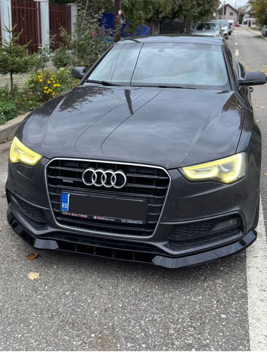 Lip bara fata S5 Design Audi A5 B8 8T 2007 - 2012 negru lucios