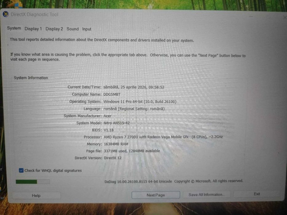 Laptop acer nitro 5 gaming